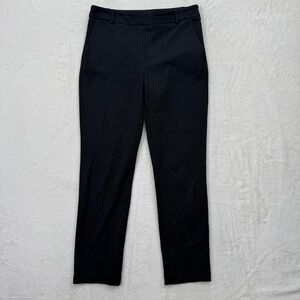 Dalia Dress Pants Womens Medium Black Textured Ribbed Slim Straight